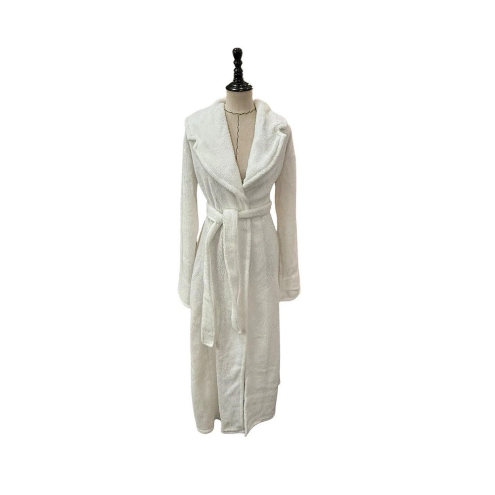 Vintage Victoria Secret Long White Plush Robe Women Sleepwear Cozy  USA Sz XS/S